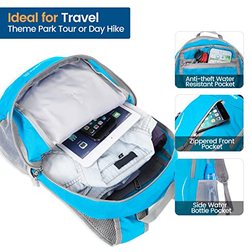 ZOMAKE Ultra Lightweight Packable Backpack 25L - Foldable Hiking Backpacks Water Resistant Small Folding Daypack for Travel(Black)