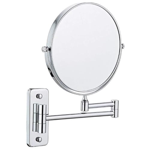Bathroom Wall Mounted Makeup 8-inch Two-Sided 5X Magnification 360°Swivel Extending Folding Bathroom Shaving Cosmetic Make Up Mirror(Color:Archaize,Size:1X/3X)