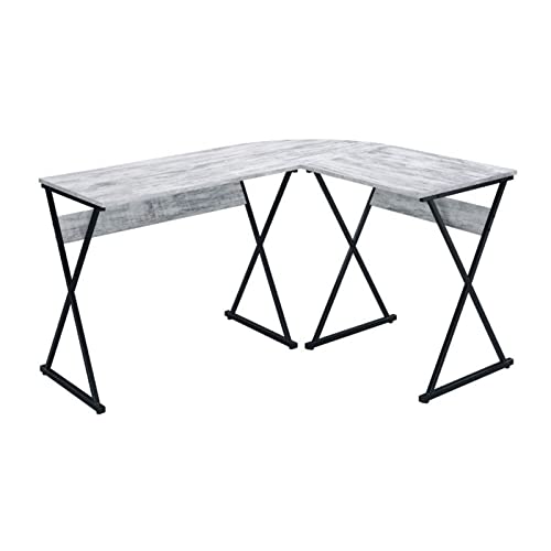 Industrial Design Office Desk, Large Corner Computer Desks Modern Study and Gaming Desk Writing Table with Metal Frame Easy to Assemble, for Home, Office, Bedroom, Study, Living Room