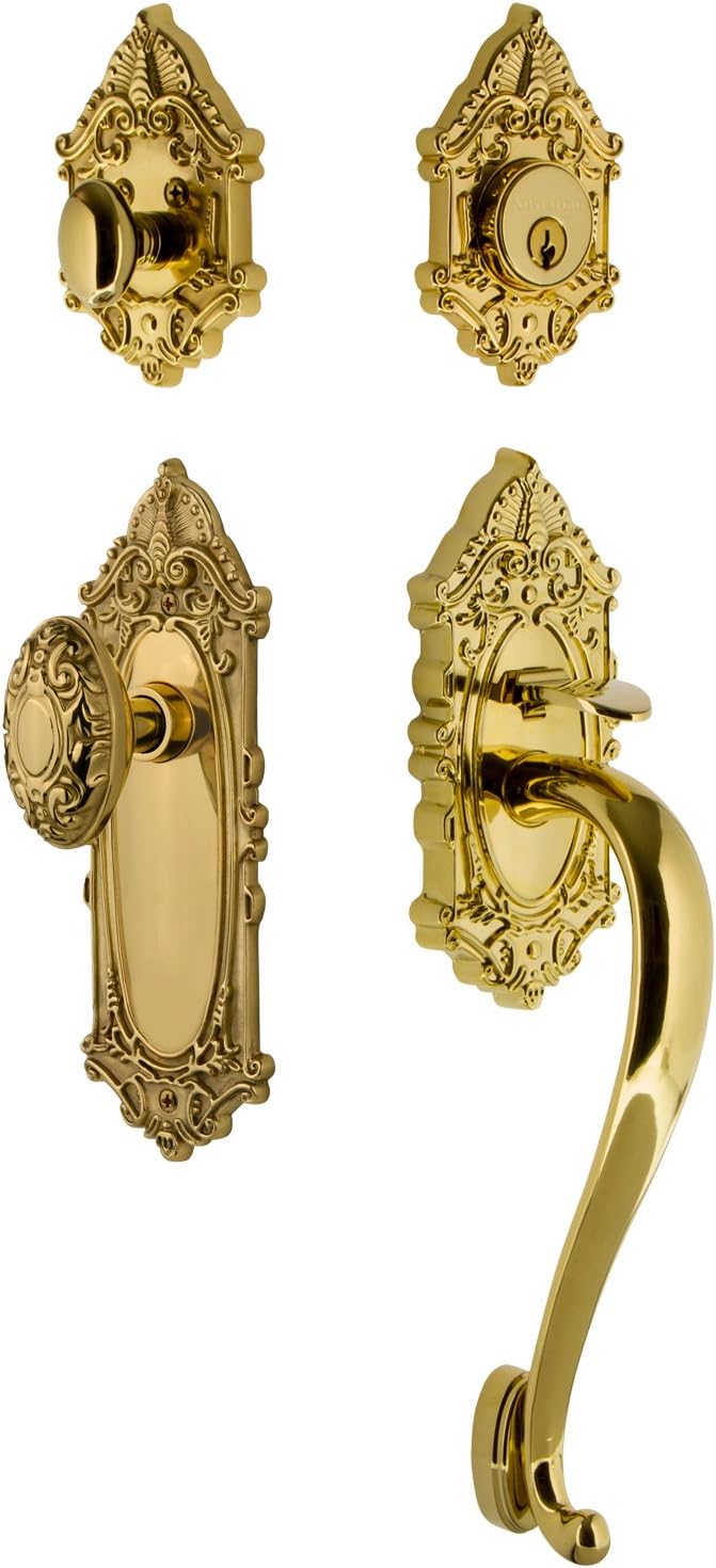 Nostalgic Warehouse Victorian S Grip Front Door Handle and Deadbolt Set