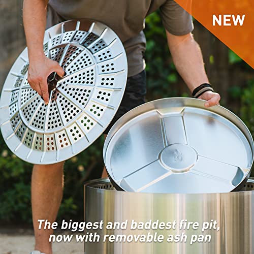 Solo Stove Bonfire Cast Iron Grill Cooking Bundle 2.0 | Smokeless Fire Pit, Stand, Grill & Hub, Wood Burning, Removable Ash Pan, Stainless Steel/Cast Iron, Height: 63 cm, Diameter: 44,5 cm, 20,3 kg