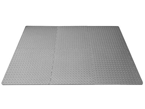 FUN n' SAFE Exercise Mat, EVA Interlocking Tiles for Gym, Garage, Workspace, and Home Fitness Area