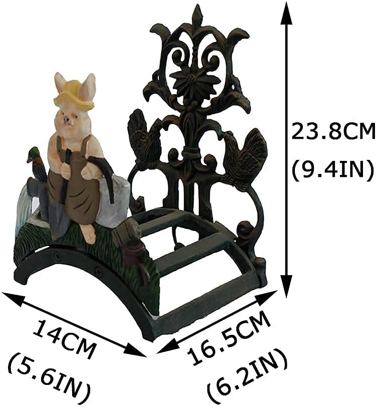 Cast Iron Water Hose Holder for Outside Hose Butler Garden Decorative Wall Mount Art Wall Decorations Holds 115-Feet of 1/2 Inch Hose Reel