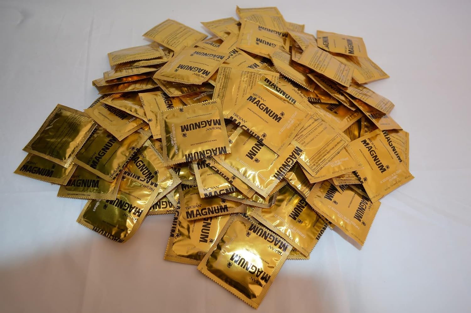 Trojan Magnum Large Size Lubricated Condoms 48 Pouches of 1 Condom Each Box