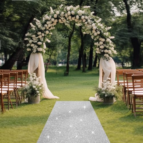 Carpet Runner Runway Rug, Glitter Red Carpet Runner 55 GSM Thickness (2.46 x 30Feet) for Wedding Party Hallway Rug, Christmas Xmas Thanksgiving