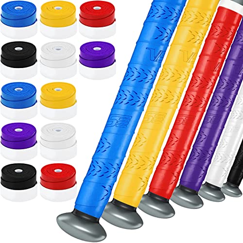 Sosation 12 Rolls Bat Grip Tape Comfortable and Soft Bat Tape Full Adhesive Baseball Softball Batting Tape Precut Baseball Bat Grip Replacement for Sports Bat Grip