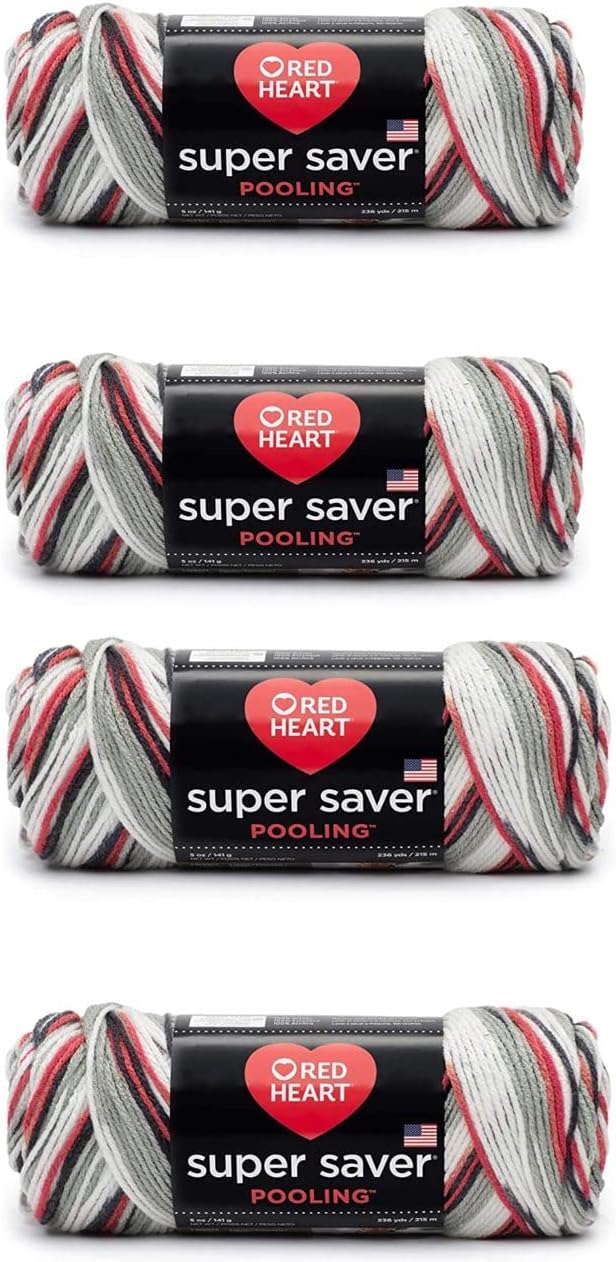 Bulk Buy - Red Heart Super Saver Haute Yarn - 4 Pack of 141g/5oz - Acrylic - 4 Medium (Worsted) - 236 Yards - Knitting/Crochet