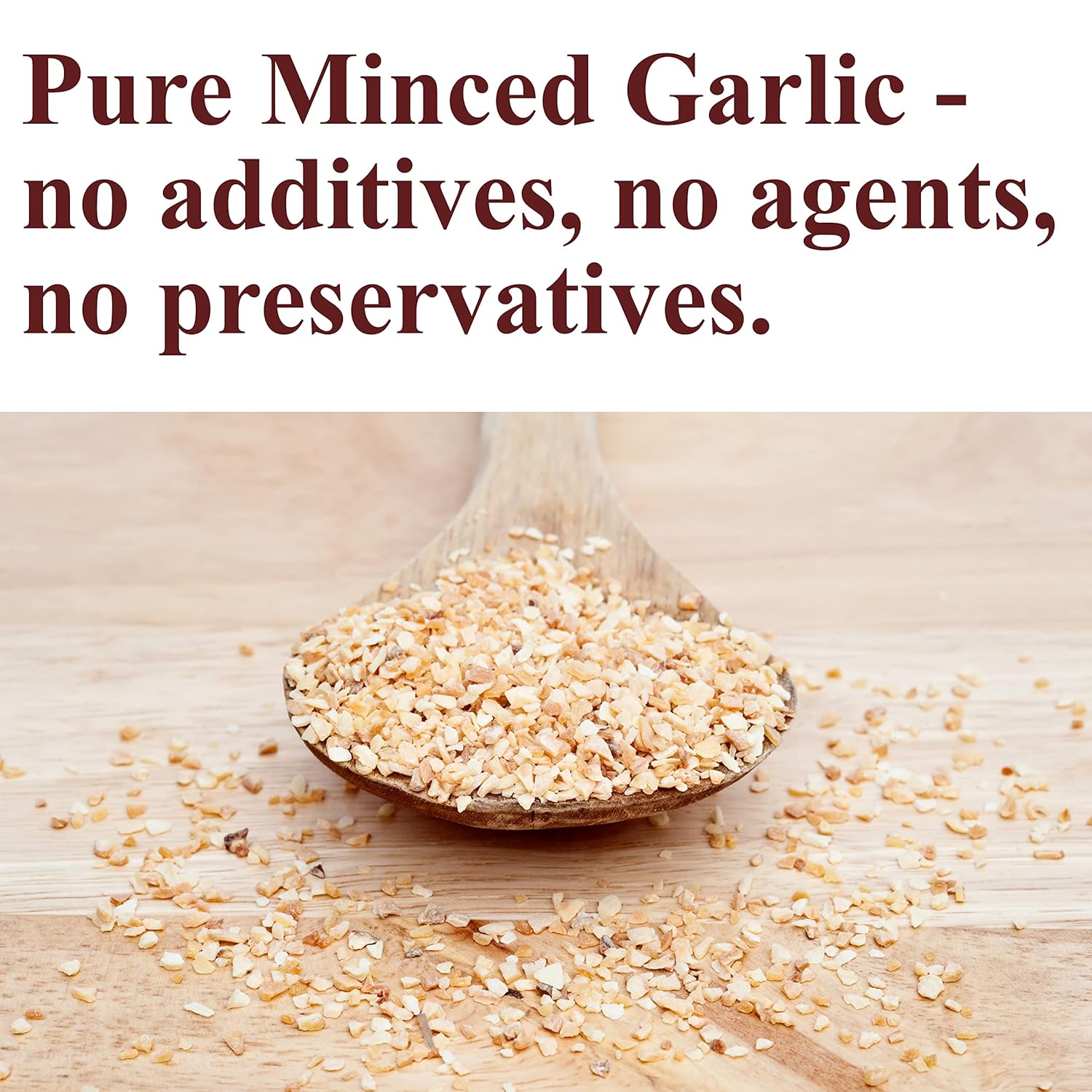 The Spice Way Minced Garlic - 8 oz - US Grown whole bulk dehydrated dried garlic flakes, more coarse than dry powder