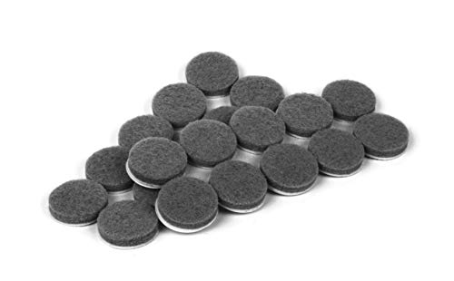 Slipstick Premium Wool Felt Furniture Pads/Floor Protectors (1 Inch Round Value Pack) includes 40 Heavy-Duty Felt Chair Leg Pads with Self-Stick Adhesive, Gray, CB115