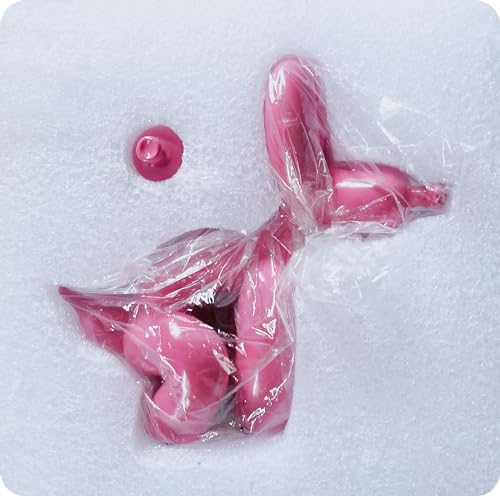 Balloon Dog Mini Poop Dog Decoration Desktop in Living Room Art Animal Small Statue (White)