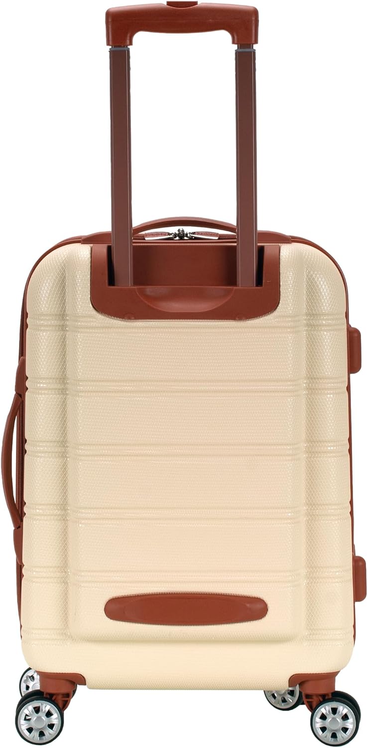 Rockland Melbourne Hardside Expandable Spinner Wheel Luggage, WHITE, Carry-On 20