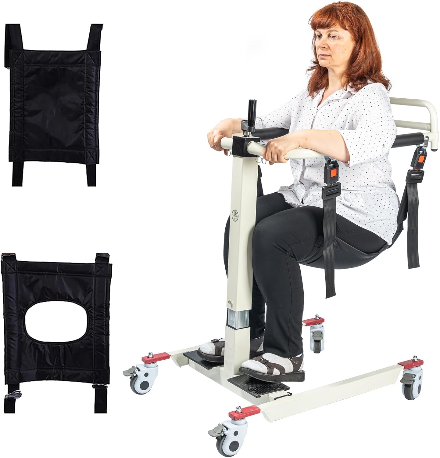 Patient Lift Transfer Chair, Foldable Patient Lift Aid for Home, Patient Wheelchair Lifts for Home and Car, Lightweight Car Lift Bedside Bathroom Wheelchair for Caregivers Elderly Living