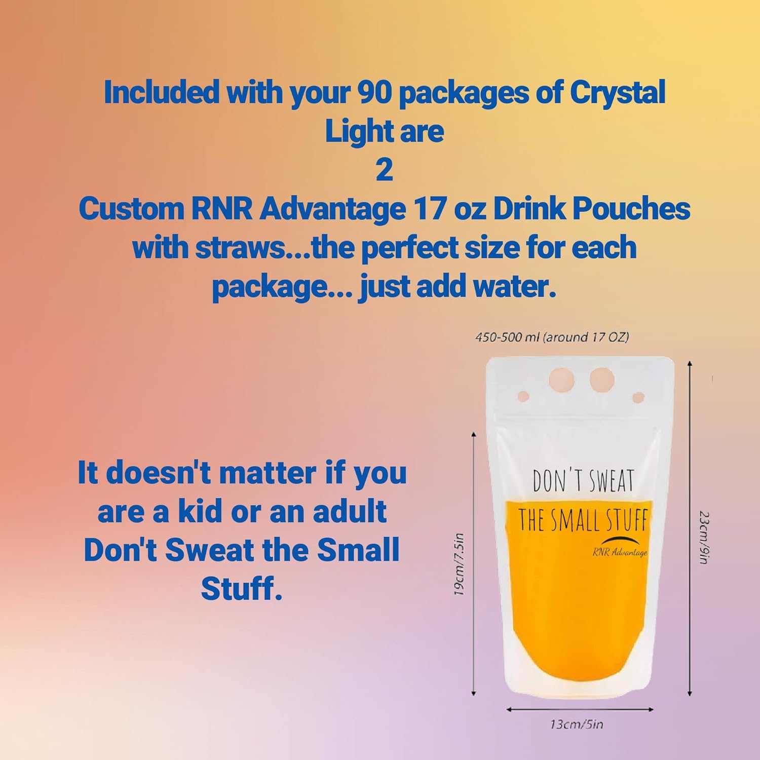 Crystal Light Packets Sugar Free Variety With Lemonade, Fruit Punch, Wild Strawberry, Raspberry Lemonade, Grape, Peach Iced Tea And Peach Mango Green Tea 90 Count Bundle With Drink Pouches With Straw