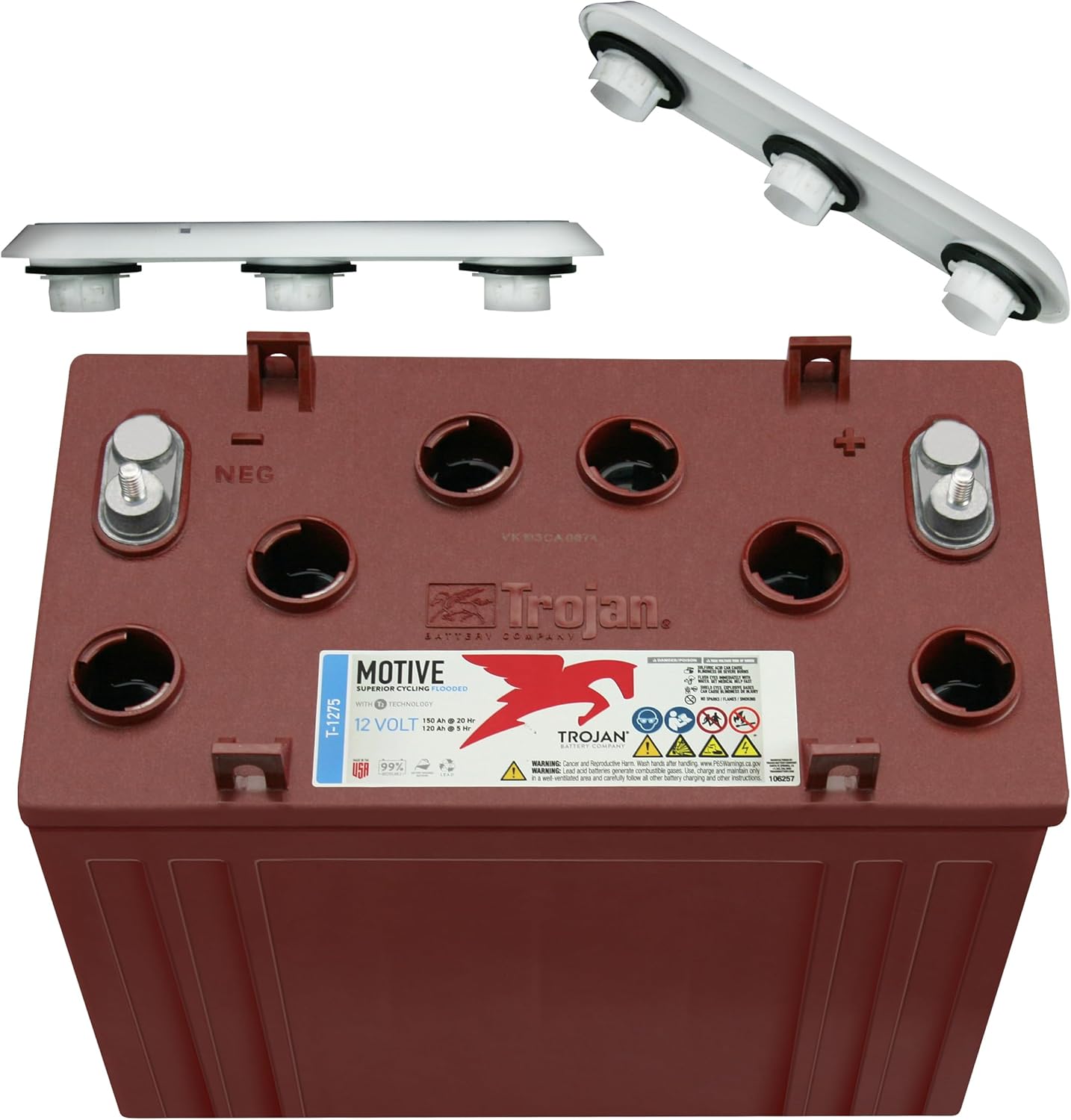 Trojan T-1275 12V 150Ah Flooded Lead Acid GC12 Deep Cycle Battery x2
