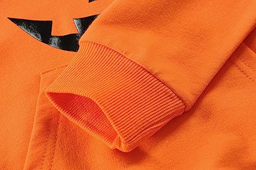 DDSOL Toddler Boys Girls Hoodie Sweatshirt Halloween Pumpkin Shirt Long Sleeve Glow in Dark Tops Skeleton 4T-10Years…