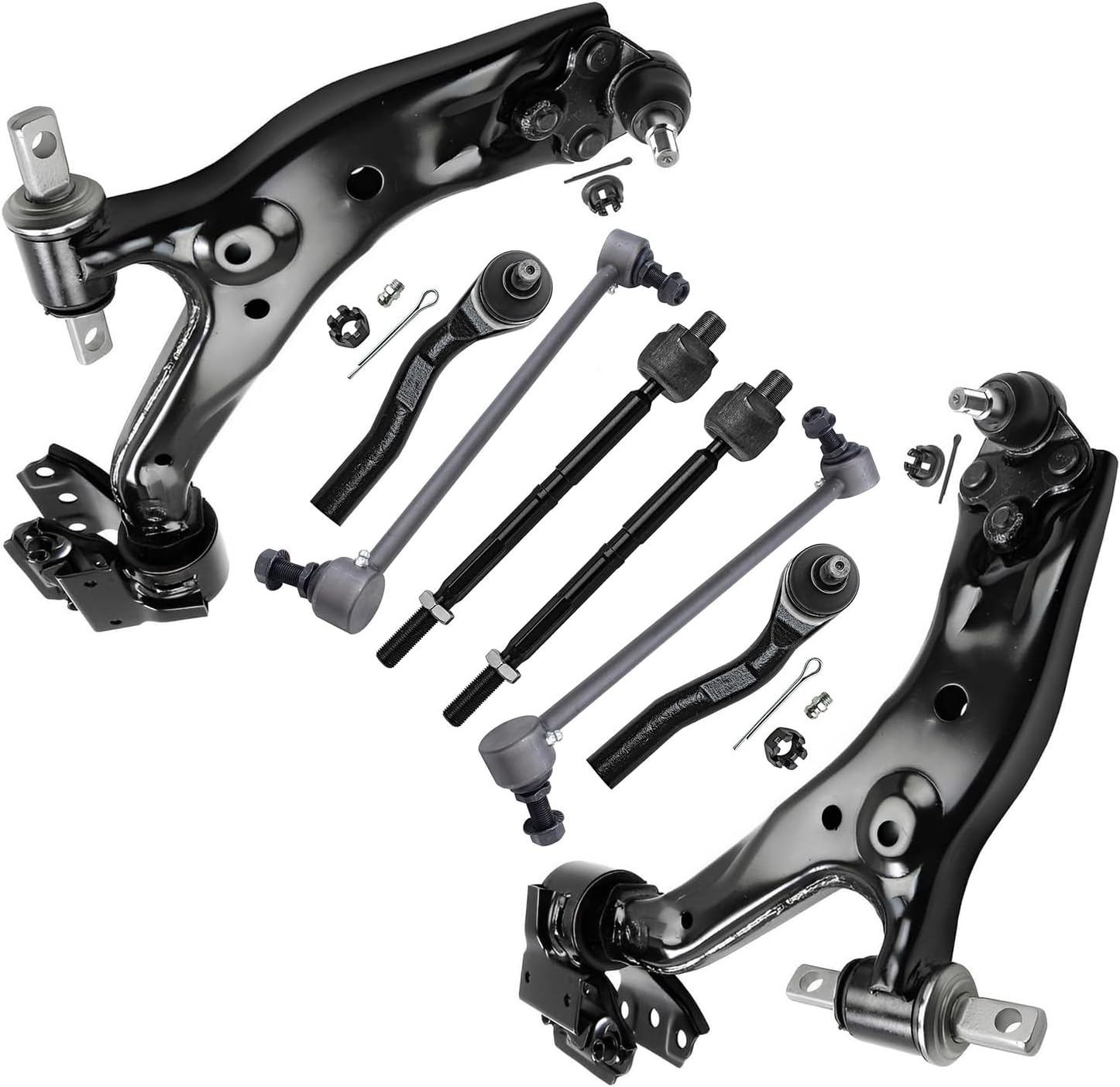 Detroit Axle - 8pc Front End Control Arms Kit for 2015-2016 Honda CR-V, 2 Lower Control Arms w/Ball Joint 4 Tie Rods 2 Stabilizer Sway Bars Replacement