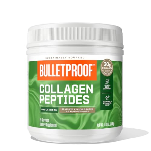 Bulletproof Unflavored Collagen Peptides Powder, 17.6 Ounces, Grass-Fed Collagen Protein and Amino Acids for Skin, Bones and Joints