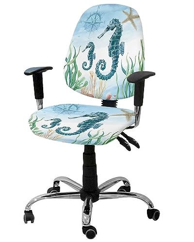 Office Chair Cover Whisky Glass Desk Chair Cover, Protective Stretchable Universal Computer Chair Covers, Wine Old Fashioned Cigar Wood Grain Decorative Stretch Rotating Gaming Chair Slipcovers