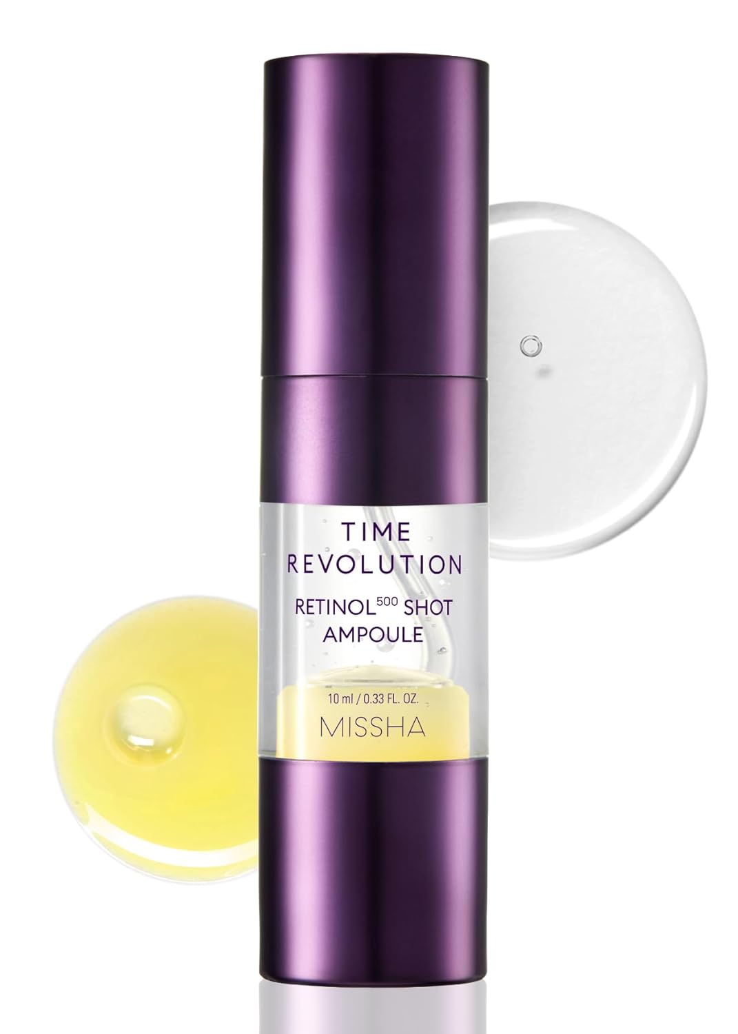 MISSHA Time Revolution Night Repair Retinol Intensive Ampoule 0.33 Fl oz - Advanced Korean serum for skin barrier strengthening, improved elasticity, radiance, overnight moisturization.