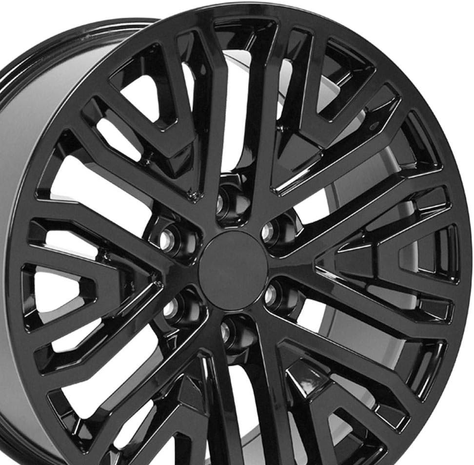 OE Wheels LLC 20 inch Rims Fits Silverado Suburban Tahoe Sierra Yukon Escalade 6x139.7 CV37 20x9 Black SET