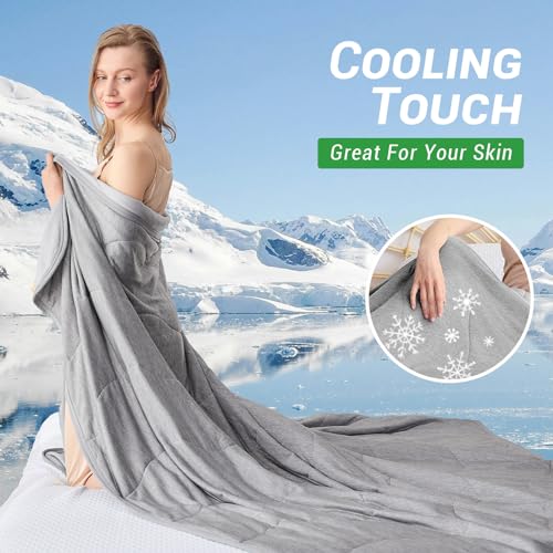 Gogreen Cooling Comforter Blanket, Double Sided Summer Ice Cool Comforter, Ultra Soft Comforter, Arc Chill Cooling Blanket for Hot Sleepers Night Sweats Cooling Comforter King Size - Grey - 108