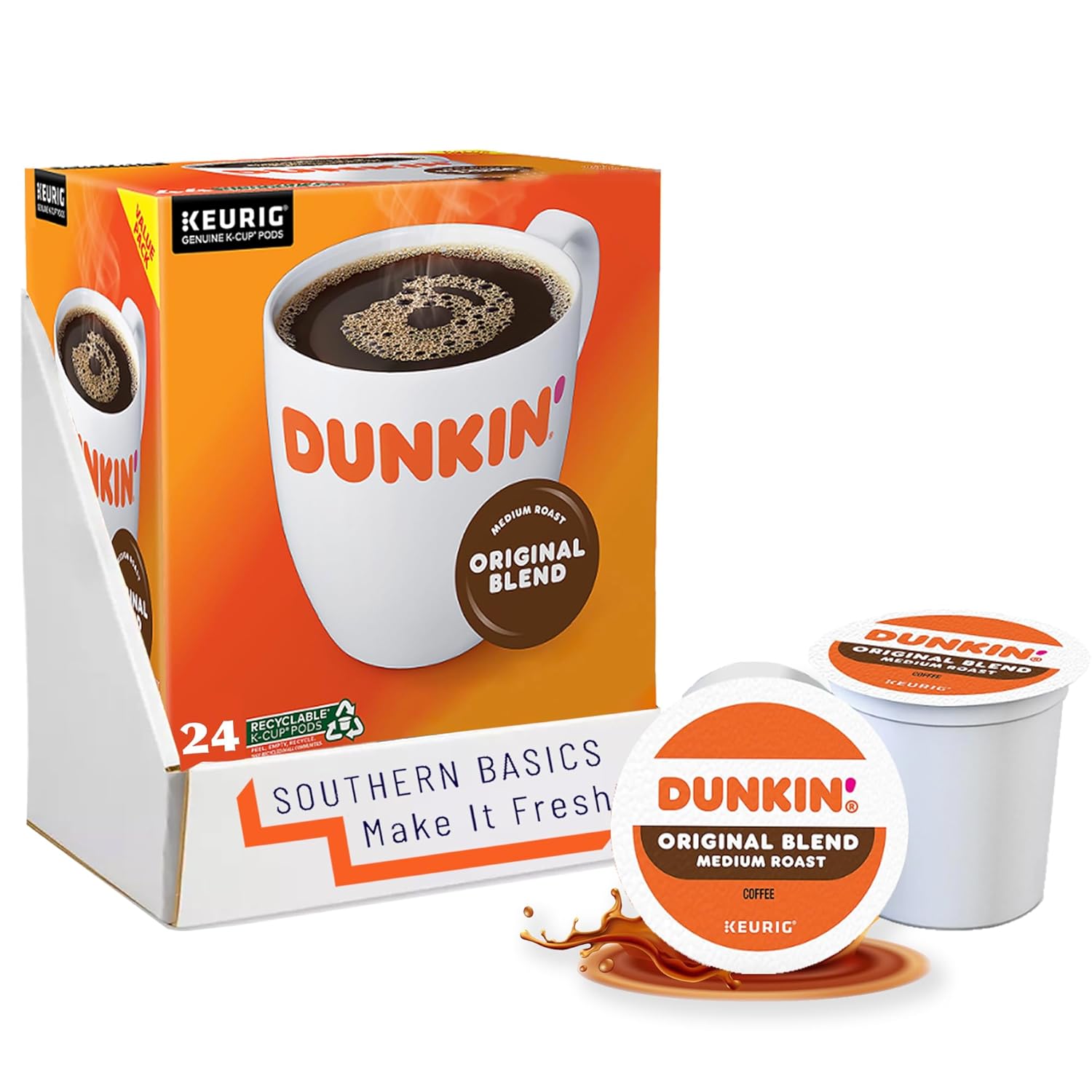 Dunkin Donuts Original Flavor Coffee K-Cups For Keurig K Cup Brewers, Packaging May Vary (24 Count)