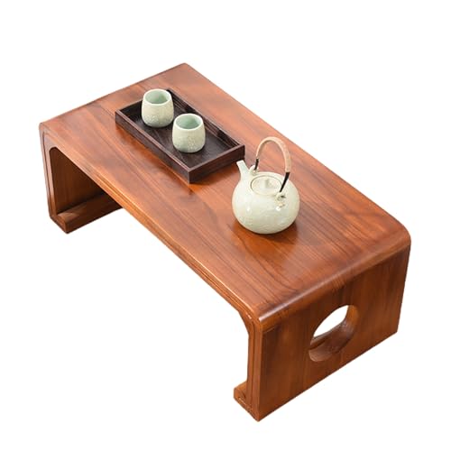 Folding Low Coffee Table, Japanese Floor Sitting Table, Foldable Picnic Desk for Bay Windows, Living Rooms, Balconies, Tea Rooms(90x50x30cm)