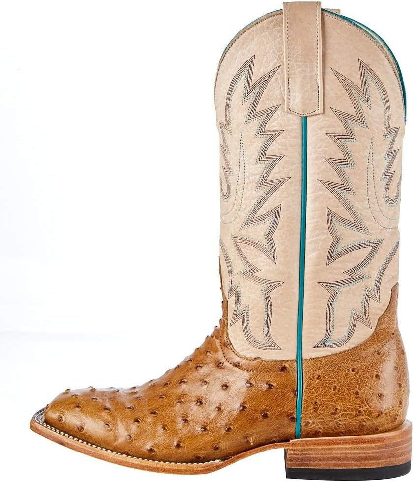 Women's Top Hand Antique Saddle Full Quill Ostrich Cowgirl Boot Brown 8.5 B