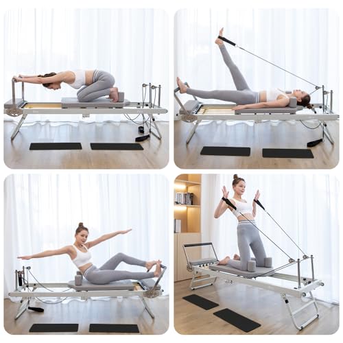 Foldable Pilates Reformer, Pilates Machine & Equipment for Gym Workout and Home Use, Suitable for Intermediate and Beginners Users