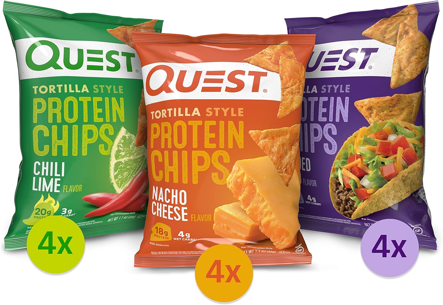 Quest Nutrition Protein Chips, Cheese Crackers & Peanut Butter Cups Variety Bundle (36 Count)