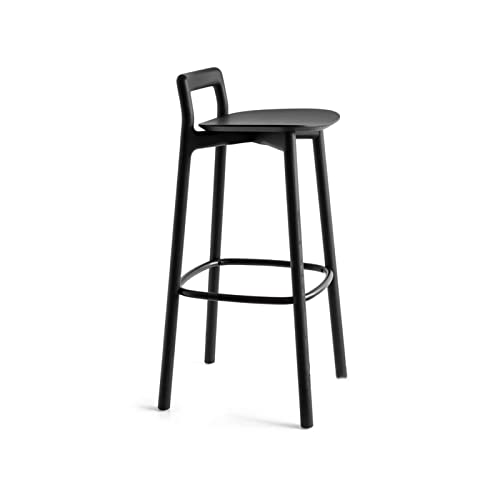 Nordic Wood Bar Chair, Modern Minimalist and Fashionable Bar Chair, Home Light Luxury Backrest New Chinese Bar Stool. (Color : Blue)