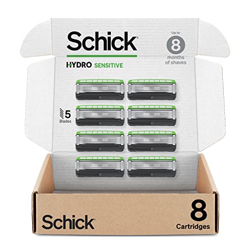 Schick Hydro Sensitive Razor Refills for Men, 12 Count & Schick Hydro Silk Sensitive Skin Razor for Women With 5 Moisturizing Razor Blade Refills