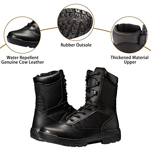 Men's Military Tactical Boots Army Jungle Boots with Zipper