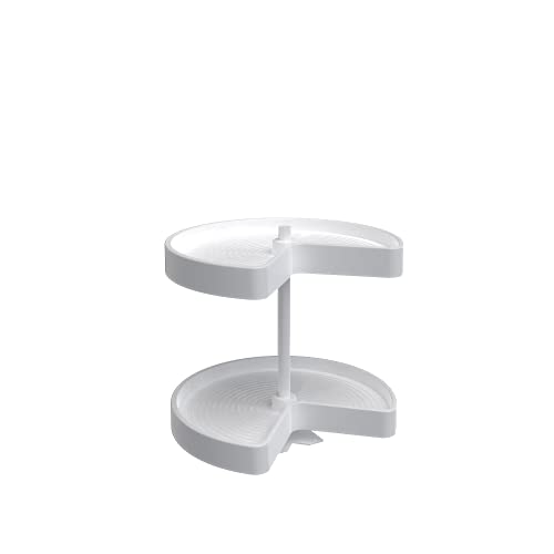 Rev-A-Shelf - LD-2472-18BM-11-1- 18 in. White Polymer Kidney Shape Bottom Mount 2-Shelf Lazy Susan Set