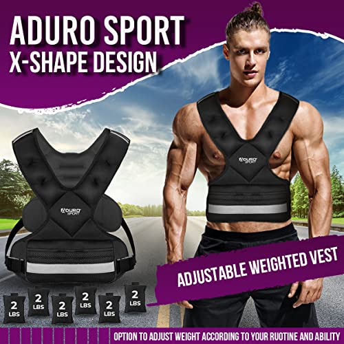 Aduro Sport Adjustable Weighted Vest Workout Equipment, 4-10lbs/11-20lbs/20-32lbs/26-46lbs Body Weight Vest for Men, Women, Kids