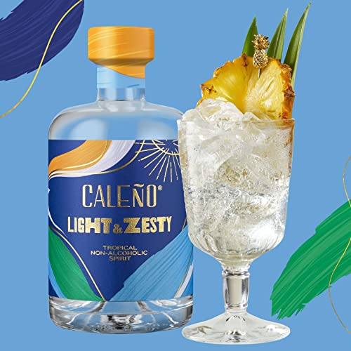 Caleño Light & Zesty Tropical Non-Alcoholic Gin | Award-Winning Non-Alcoholic Spirit | Expertly Distilled with a Mix of 10 Botanicals | 16.9 Fl Oz (500ml)