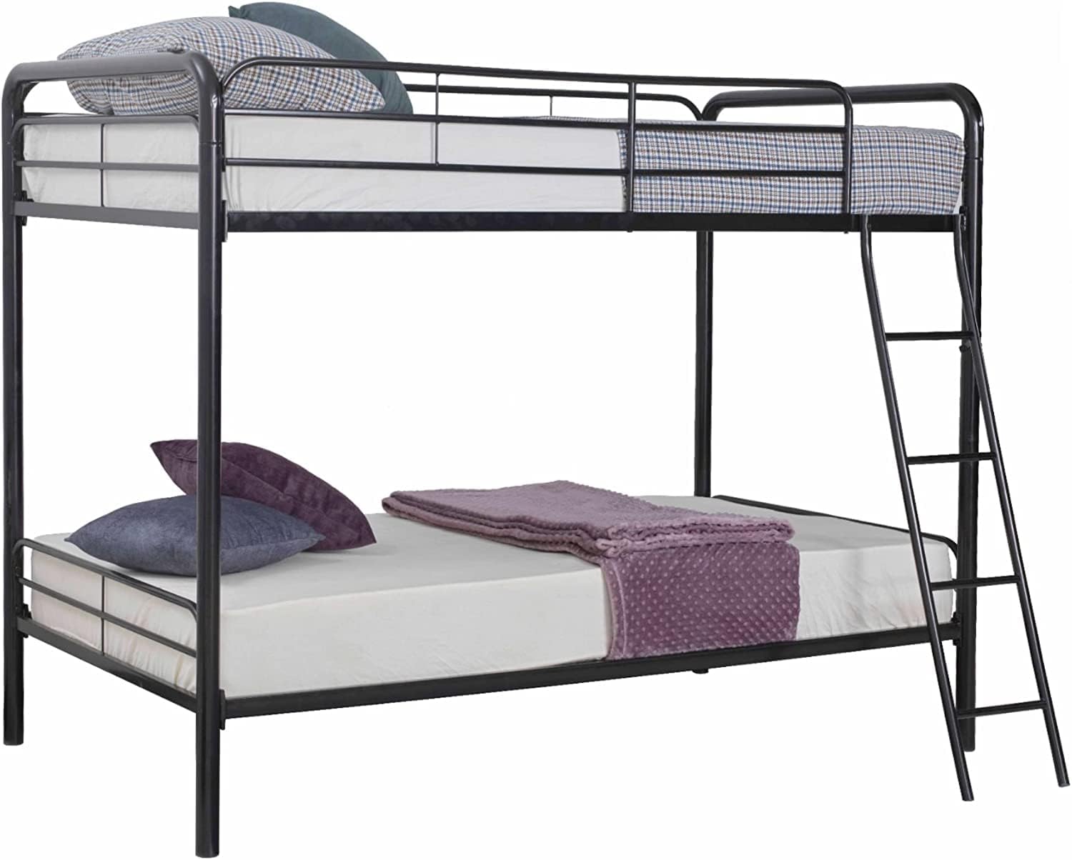 Better Home Products Modern Metal Bunk Bed (Black, Twin/Twin)