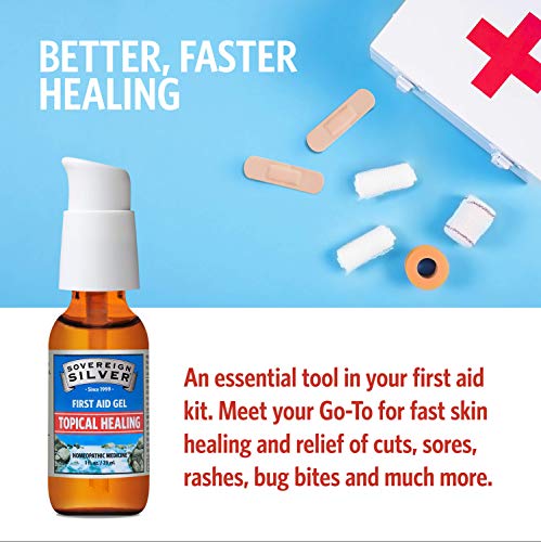 Natural Immunogenics Sovereign Silver First Aid Gel - Homeopathic Medicine, Be Prepared for Life's Little Mishaps, 1 oz. (29 mL)