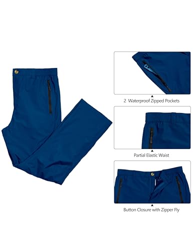 Little Donkey Andy Men's Waterproof Lightweight Rain Pants Breathable Windproof Hiking Golf Fishing Pants