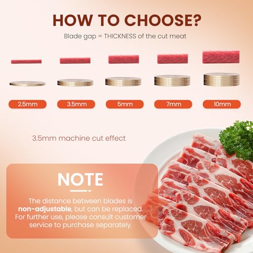 NEWTRY Commercial Meat Cutter Machine, 5mm Blade, Save Time, Easy to Clean, Slices Strips Cubes 3 in 1, 110V US Plug
