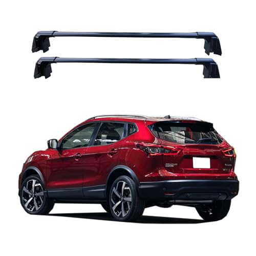 ROKIOTOEX Coyote Roof Rack Crossbars Fit for 2017-2022 Nissa-n Rogue Sport Raised Side Rails, Lockable Cross Bars for Rooftop Cargo Box Luggage, Ski Board, Bike Carrier – Black AQ18