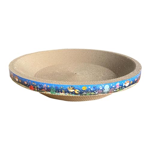 Cardboard Cat Scratchers, Corrugated Cat Floor Scratching Pad, Cat Scratcher Bowl Bed, Cat Scratching Lounge Bed with Unique Bowl Shaped, Cat Interactive Scratching Cardboard for House