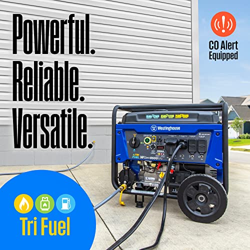 Westinghouse 11000 Peak Watt Dual Fuel Portable Inverter Generator, Remote Electric Start, Transfer Switch Ready, Gas and Propane Powered, Low THD - Safe for Electronics, Parallel Capable, CO Sensor