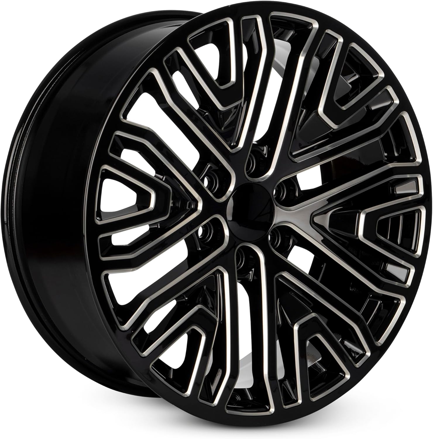 For 2019-2024 GMC Sierra 1500 22 Inch Milled Black Rim - OE Direct Replacement - Road Ready Car Wheel