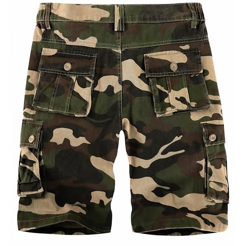 APTRO Men's Cargo Shorts Multi-Pockets Twill Camo Casual Work Shorts