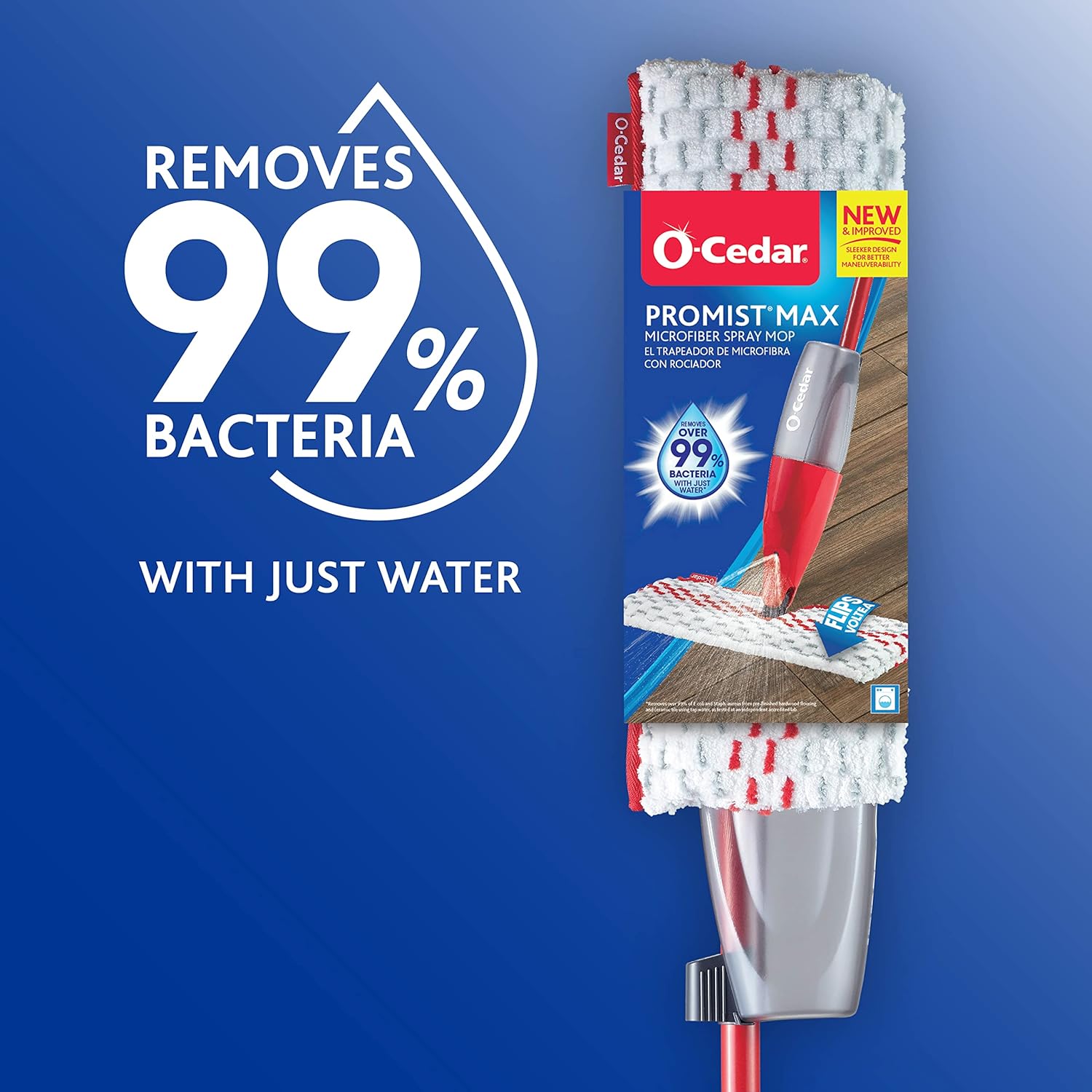 O-Cedar ProMist MAX Microfiber Spray Mop with 4 Extra Refills, Red