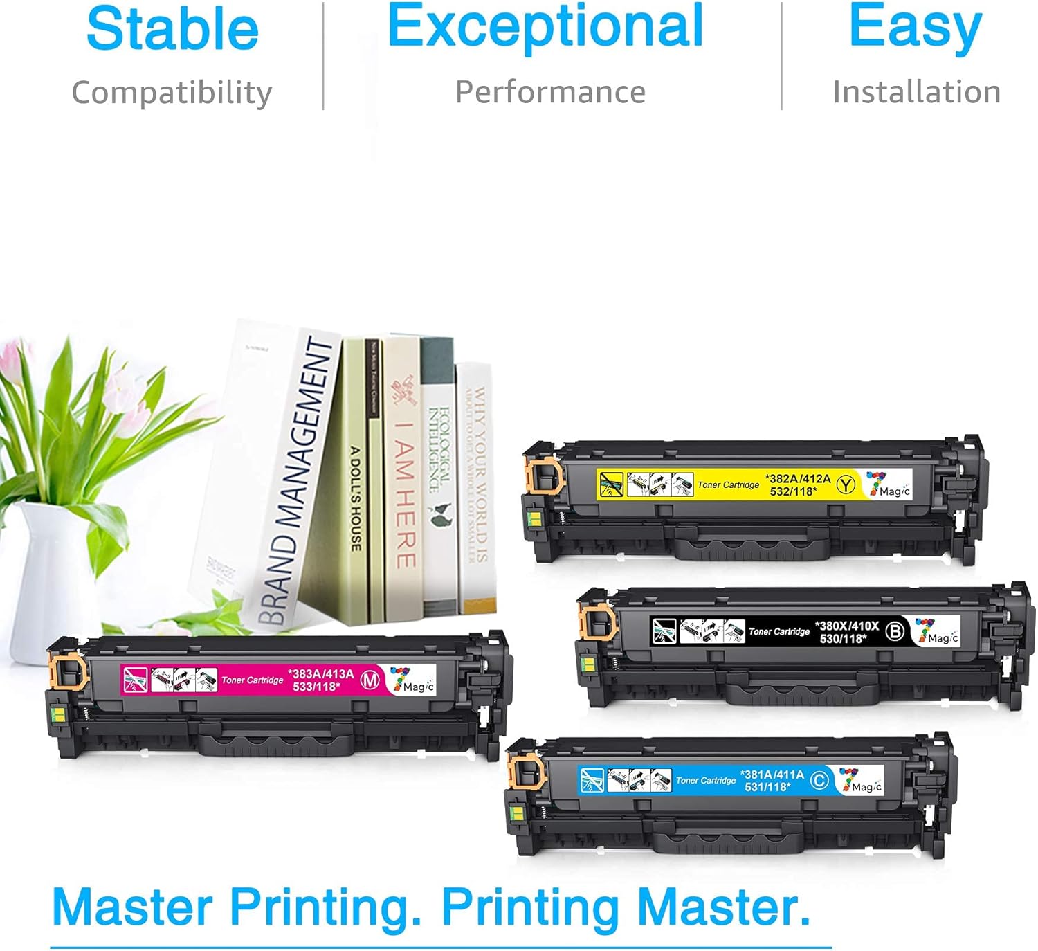 Remanufactured Toner Cartridge Replacement for HP 305A 305X CE410X CE410A for HP Laserjet Pro 400 Color MFP M451nw M451dn M451dw M475dw M475dn Laserjet Pro 300 MFP M375nw M351A Printer (4 Pack)