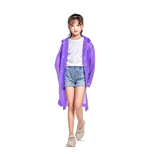 3 Packs Kids Raincoat - Rain Poncho for Boys and Girls with Hood - Portable Reusable - Rain Jacket EVA