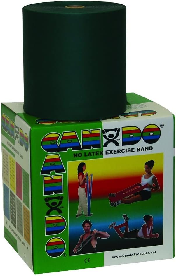 CanDo Latex Free Exercise Band, Medium Resistance, Green, 50 Yard Roll