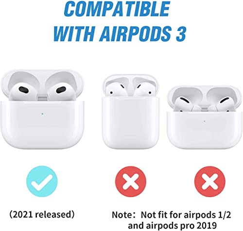 Valkit for Airpods 3rd Generation Case Cover with Lock, Military Armor Cool AirPods 3 Case with Keychain for Men Women Hard Shell Shockproof Air Pod 3 Case for AirPod 3rd Gen Case 2021, Black